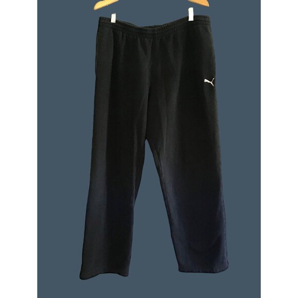 PUMA- MENS BLACK ELASTIC WAIST STRAIGHT LEG JOGGER'S SWEATPANTS SIZE LARGE - Picture 1 of 6